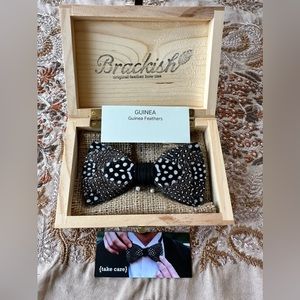 Brackish Guinea Feather Bow tie. Authentic NWOT